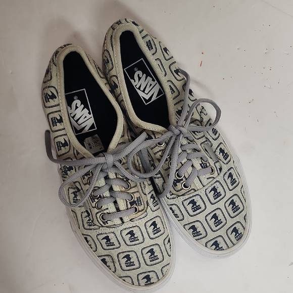VANS USPS RARE AUTHENTIC Vintage Off white gray logo lace-up shoes 8M/9.5W - Picture 1 of 13